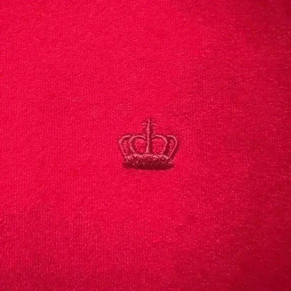 JUICY COUTURE WATERMELON RED COTTON TERRY CLOTH TRACK STYLE ZIP UP JACKET LG - Picture 3 of 5